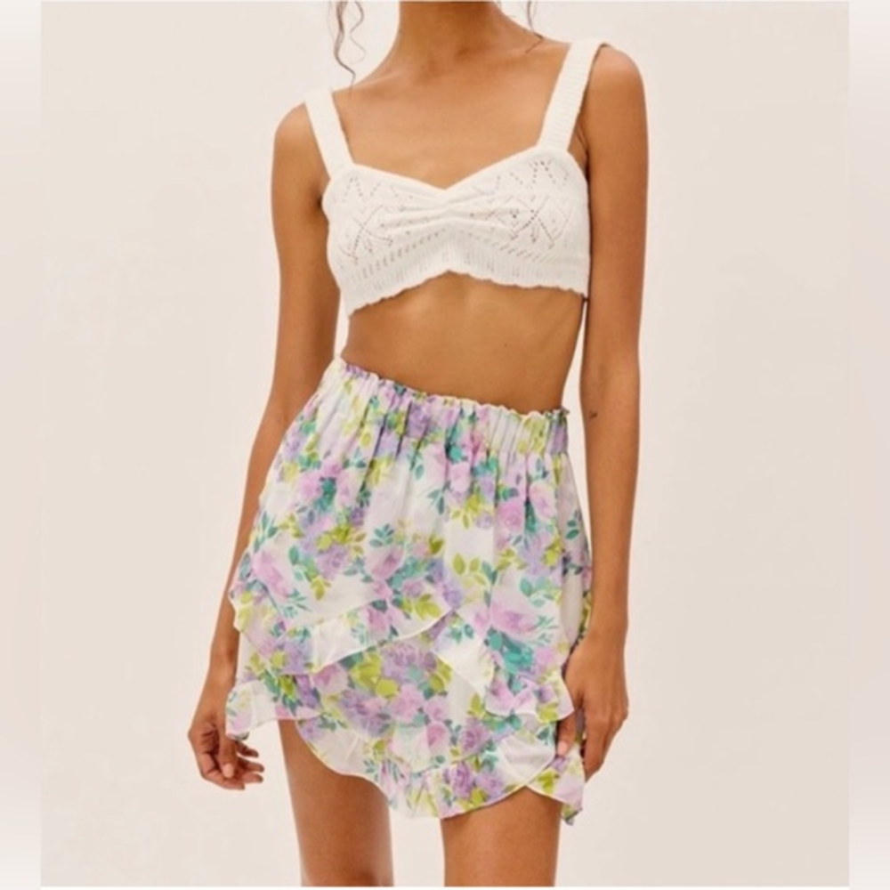 For love and lemons evie mini‎ skirt in lavender
